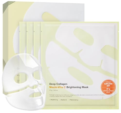 SUNGBOON EDITOR Deep Collagen Niacin-Vita C Masque de nuit 37 g x 4 ea | Véritable collagène 2 160 000 PPB avec niacinamide et vitamine C | Masque facial hydratant pour la peau en verre