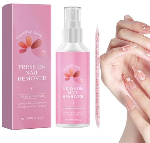 Nagelentferner zum Aufdrücken – 60 ml Nagelkleber-Entferner zum Aufdrücken von Nägeln, sanftes Entfernen für künstliche Nägel oder festen Nagelkleber, falsche Nägel, Debonder-Kleber für feste Nägel