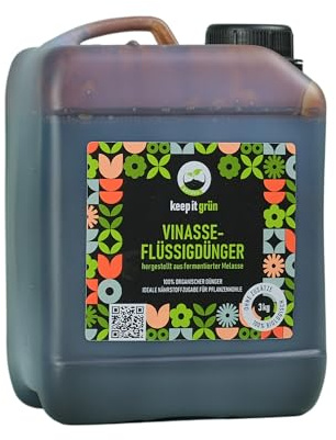keep it grün Bio Flüssigdünger für Gemüse, Kräuter, Rasen & Zimmerpflanzen (3kg) – organisch, ergiebig & nachhaltig auf Basis von Vinasse, inkl. Messbecher & Dosierhahn