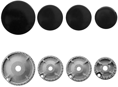 Quemador de Gas Corona y Tapa de Llama para Horno, Placa de Cocina - Juego de 8 Piezas Con Lona para Placas de Cocción - Kit de Accesorios para Hornillo de Gas