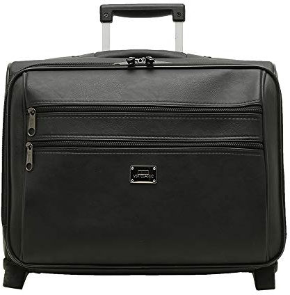 MISAKO Bass Valigetta esecutiva con ruote - Valigetta con ruote per laptop - Valigia trolley per laptop e documenti Bass Nero 37 X 44 X 21 cm