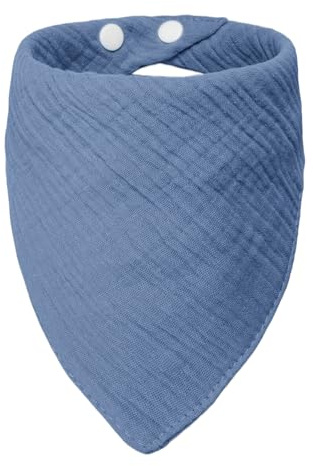 ICEMOOD Verstellbares Baumwollhalstuch – einfarbiger Schal für mittelgroße Hunde mit Knopfverschluss, Blau, Größe L, 14 kg – 34 kg