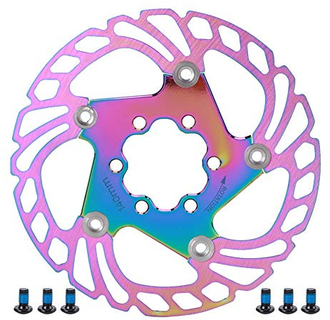 Rotores de freno flotantes, 140 mm/5,5 pulgadas Bicicleta de montaña Disco de freno de bicicleta Rotores de enfriamiento flotantes de acero inoxidable 5 pernos 140 mm Accesorio de (Multi Color)