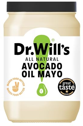 Dr. Will's Avocado Oil Mayonnaise | Keto Mayo with Pure Avocado | Free Range Egg Yolk | Seed Oil Sugar Free | For Salad, Sandwiches and more | Award Winning Mayonnaise - 630g Glass Jar