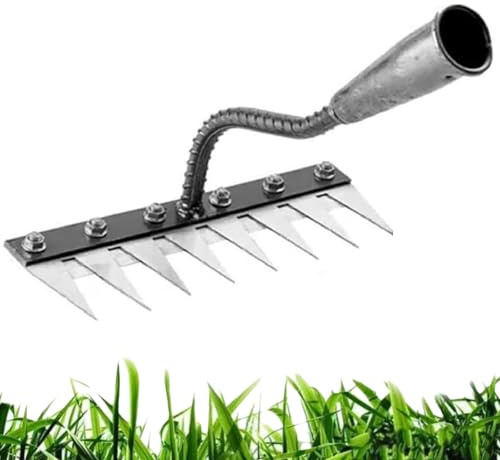 2025 Rateau de DéSherbage, Outil de Râteau de Désherbage avec Manche, Iron Rake 2.0, Outillage De Jardin pour Désherber/Ameublir/Semence (8 Teeth)