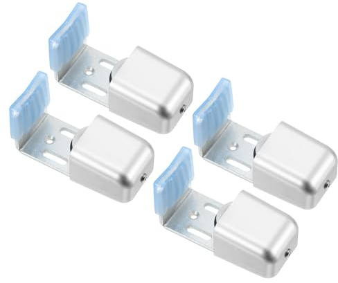 QUARKZMAN 4Stk Schiebe Tür Böden Führung 10-35mm Verstellbare Feststeller Rolle mit Silikon Pad Bündige Flache Böden Rolle Räder für Türen Schränke Kleine Räume Silber