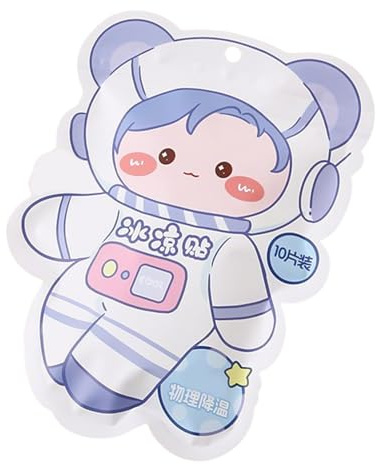 Cerotti in gel di raffreddamento, compresse refrigeranti per collo e corpo | 10 fogli con simpatico design a cartone animato per la stagione calda per lavoratori all'aperto, appassionati di sport