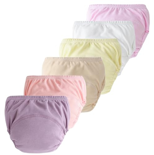 NEAWEALY Baby potta träningsbyxor flickor pojkar blöjbyxor småbarn toalettträning underkläder 1–3 år, 6-pack flickor, 6-12 Monate
