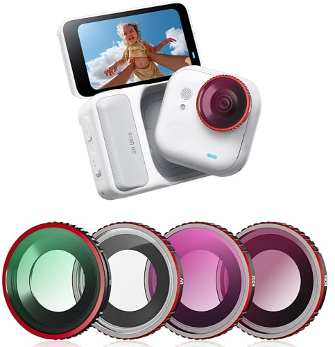 ND CPL Filter Set für Insta360 Go Ultra Zubehör ND32 ND64 CPL UV | Variable Ersatz für Insta 360 Objektivfilter Kit Optisches Glas HD Ölbeständig (4 Packungen)