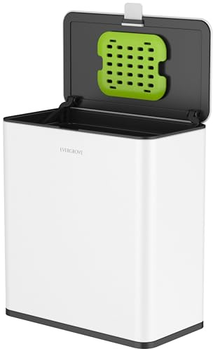 Hanging Kitchen Bin with Removable Inner Bucket (Arctic White, 9, Litres) | Wall Mounted Kitchen Bin for Cabinet Door or Under Sink