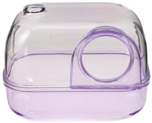 SHINEOFI Hamster Sandbadewanne Transparent mit Spritzschutz Großes Kleintierbad mit Rutschfestem Boden Doppelt Nutzbar Als Hamstertoilette und Sandbad für Chinchillas und Rennmäuse