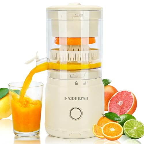 EXREIZST Orange Juicer – Rechargeable, Quiet & Portable Citrus Juicer (USB-C, No Wall Plug) for Kitchen, Office or Picnic