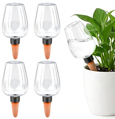 BewäSserungskugeln, 4 Stück Wasserspender Pflanzen, Pflanzen Bewässerung Kunststoff 350ML, Automatische Pflanzenbewässerung Indoor Balkon und Gartenpflanzen
