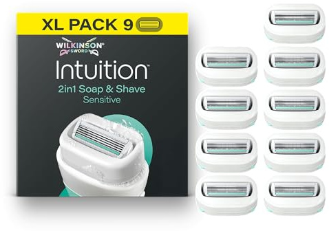 Wilkinson Sword Intuition Soap & Shave Sensitive, 9 Ersatzklingen