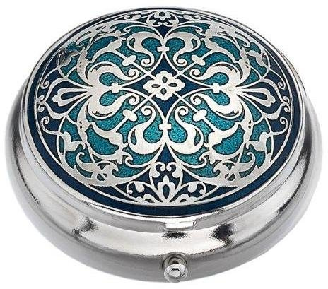 Sea Gems presented by Celtic Glass Designs Pillendose in arabeskem Design (Standardgröße), Blau