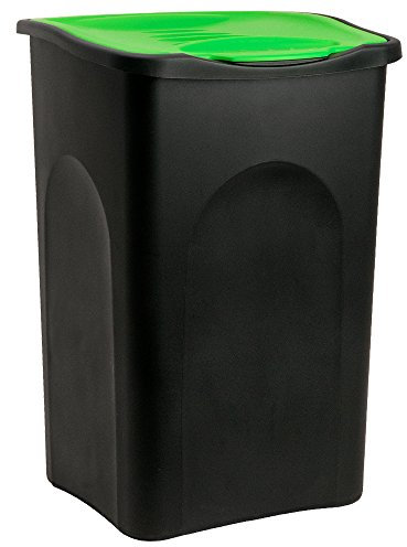 Stefanplast Pattumiera 50L mit con Coperchio Bidone Rifiuti in Plastica Raccolta Differenziata