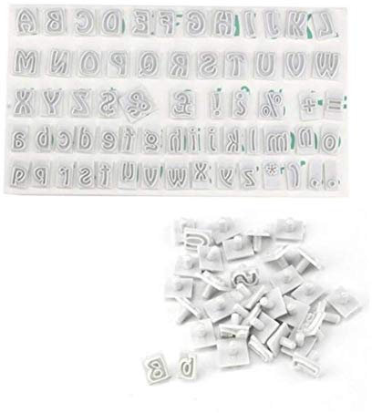 Molde de plástico para tartas con letras del alfabeto, cortador de galletas, sellos de símbolo, letras mayúsculas, cortador de galletas, herramienta para hornear cupcakes, cortador de fondan