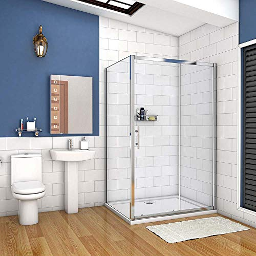 AICA cabine de douche 100x80cm porte coulissante plus une paroi latérale hauteur :190cm