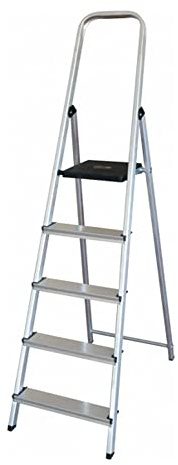 Escalera q-connect de aluminio 5 peldaños 1062x483x1675 mm peso maximo 150 kg en-131