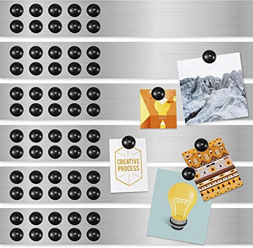 Zonon 6 Pieces 2 x 16 Inch Magnetic Whiteboard Strip Magnetic Bulletin Strips with Adhesive Backing for Wall Memo Board School Office and Home