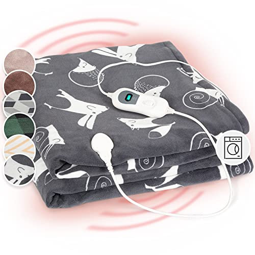 Klarstein XXL Wärmedecke, 120W Heizdecke mit Abschaltautomatik, Kuscheldecke fürs Bett, Sofa & Camping, Elektrische Heizdecken Groß, Wärmedecken Energiesparend & Waschbar, Decke Elektrisch 200x180 cm