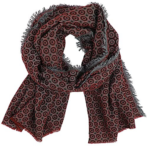 Wollschal Unisexschal XXL Oversize elegant edel leicht fein dünn mit Jacquard-muster