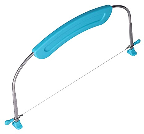 Livellatore per torta, livellatore per torta regolabile Affettatrice per strati di torta con fili in acciaio inossidabile per torte a strati di compleanno di nozze(Blu)