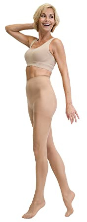 Disée Damen Support Tights Stützstrumpfhose 40 DEN Stützstrümpfe mit mittlerer Kompression, Farben:puder, SockSizes:52-54