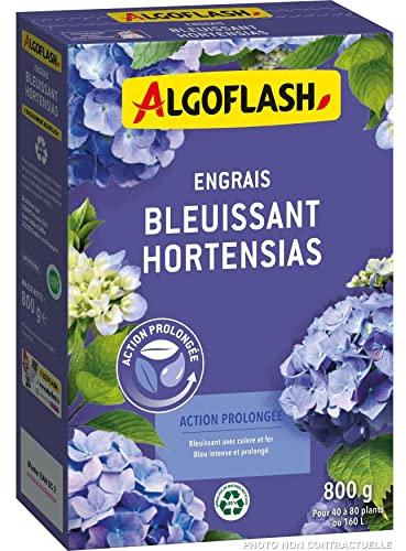 ALGOFLASH Fertilizzante Bluing Ortensie, Azione prolungata, Blu intenso, 800 g, ABLEUI800N