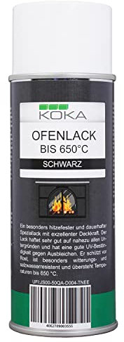 KOKA Ofenlack 400ml 650°C Ofen-Farbe Lack-Spray Schwarz Matt Hitzebeständig 1x Stück