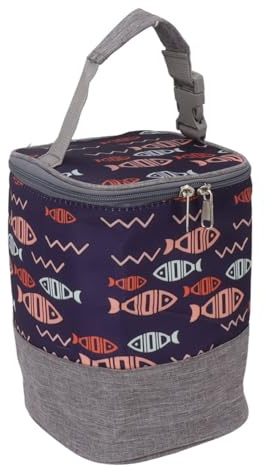Cafopgrill Isolierte Tasche für Babyflaschen Mehrzweck, Leicht zu Reinigen, Wasserdichtes Seitentaschen-Design, Muttermilch-Thermotasche, Tragbare Einkaufstasche (Fisch)