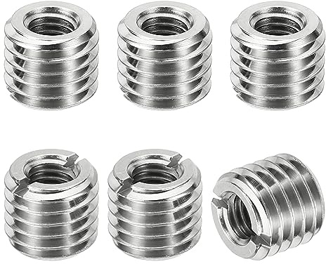 PATIKIL Insert Fileté, M14*2 Mâle à M8*1.25 Femelle 12mm 6 pcs | Filetage Adaptateurs Manchon Réduction Écrou, Réparation Insérer Écrou Vis Réducteur, Conversion Inox Acier Fixation