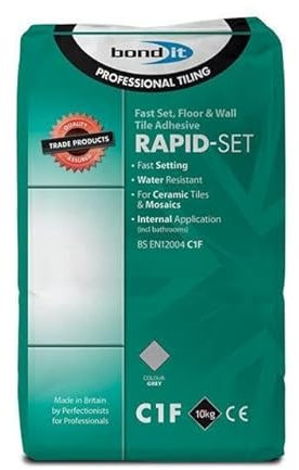 Bond It Rapid Set Tile Adhesive Rapid Floor Cement Wall Ceramic Bag Grey (20)