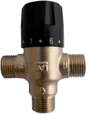 HEXEH Valvola miscelatrice termostatica a energia Solare in Ottone Valvola termostatica Rubinetto termostatico DN15 DN20 DN25 Caldaia for Riscaldamento a Pavimento (Size : DN20)
