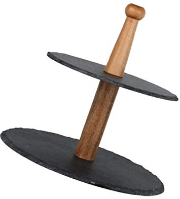 ABOOFAN Rundes Sushi Tablett im Japanischen Stil, 2 Ebenen, Holz
