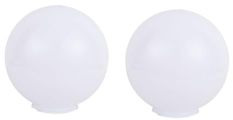 Ciieeo 2 Pièces Abat-jour Salle Couvercle De Lampadaire Luminaire Pour Ventilateur De Plafond Verre+lumière+globes+remplacement Miroir Bureau Cm Pilier De Bébé Acrylique Extérieur Blanche