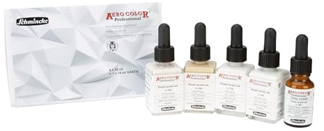 Schmincke Aero Color Professional 81 715 097 - Set de 4 botes de 28 ml y 1 de 14 ml