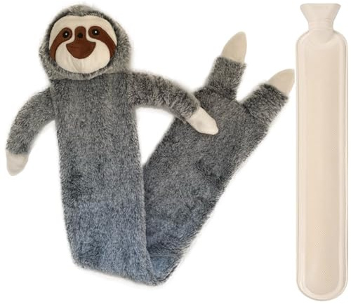 Siyecioa Lång varmvattenflaska för barn, 73 cm – 2 l, bästa presenten till jul och vinter, mamma, dotter, flickvän, äldre (2 l lat)