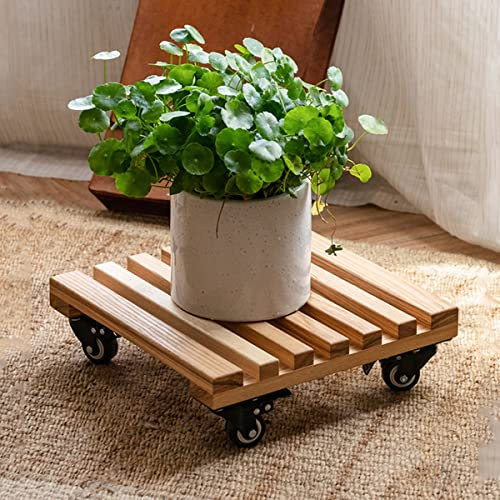 MYVVKIA Pflanzencaddy, Pflanzgefäß, Pflanzenständer mit Rädern, Blumentablett, Blumentopf-Transportwagen mit Rädern, Blumentopf-Transportwagen für Garten, Terrasse, Hof, Deck/Ty