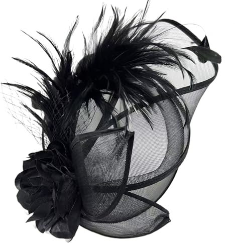 Watreketal Haarband,Rollenspiel-Flapperhut, Fascinator-Hut, Party-Haarnadel, Pferderennen-Kopfbedeckung für Cocktailpartys, Maskerade, französischer Hut