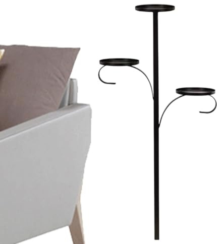 Decoración para árbol de vela – Decoración para árbol triple | Portavelas de metal | Estabilizador negro para decoración de árbol de vela | Base y soporte para decoración de árbol de Navidad