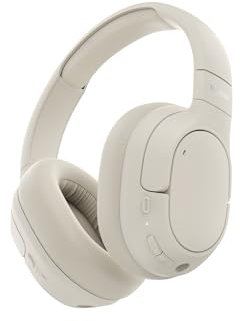 Belkin SoundForm Isolate Noise-Cancelling Wireless Headphones, over ear headphones with mic, Bluetooth headphones with 60H playtime, deep bass, CloudCushion ear cups for travel, home, office - Sand