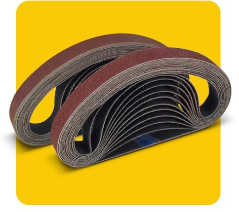 20x520mm Sanding Belt Assorted Pack, 30 Pcs (6 Each of 40/80/120/180/320 Grits), Aluminum Oxide for Sanders