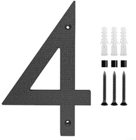 Modern House Numbers, 12 Inch Large Metal Black Address Numbers for Outside Waterproof Mailbox Numbers, Outdoor Address Plaque Sign for Home Business Fence Door Decor(4)