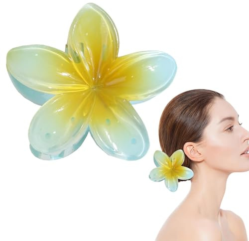Pinces en Forme de Fleur Hawaïenne - Grandes Pinces à Cheveux pour Cheveux Épais | Accessoires de Coiffure Florales