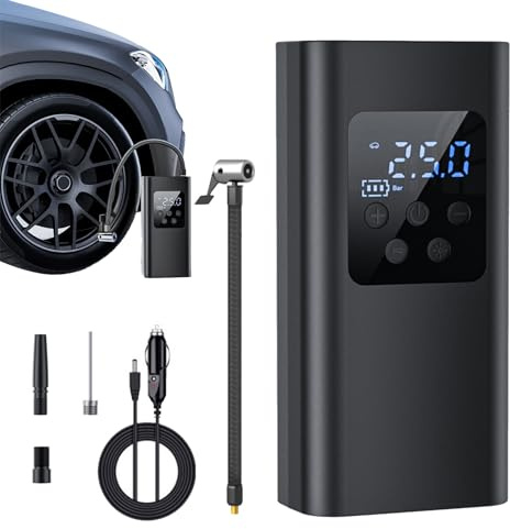 Gonfiatore per pneumatici per auto, gonfiatori per pneumatici per auto, compressore d'aria gonfiatore per pneumatici, compressore d'aria portatile pompa intelligente per auto e biciclette