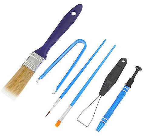 Tofficu Kit De Limpieza Esencial para Teclados Mecánicos Extractor De Plástico y Metal Cepillo De Limpieza Duradero