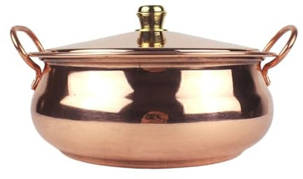 Olla de cobre puro, olla de cobre caliente, olla for sopa cocinar, utensilios de cocina hechos a mano, olla Shabu for el hogar, parte del restaurante, for cocina de inducción, estufa de gas(1.5L)