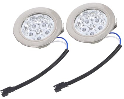 Operitacx 2PCS Cold White LED Range Hood Bulbs Round Energy-Saving Replacement Lights for Cooker Ventilation Easy to Install Kitchen Appliance Strip Lighting