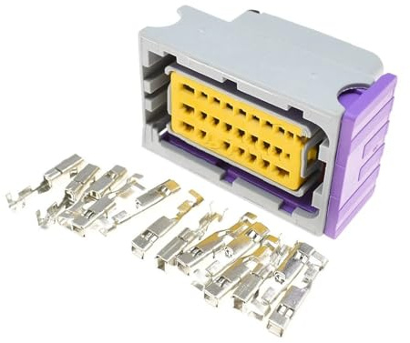1-5 set di 24 pin sigillati for autoveicoli con manicotto ECU for scheda computer olio-gas 211 PC 249S0005(Gris,1Set)